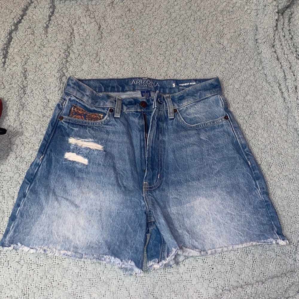 High rise jean shorts women